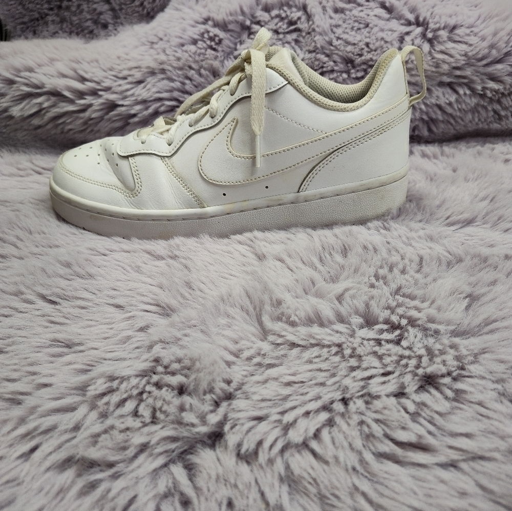Nike Air Force 1 Mid White Leather Lace Up Shoes Size 6 - Picture 7 of 11